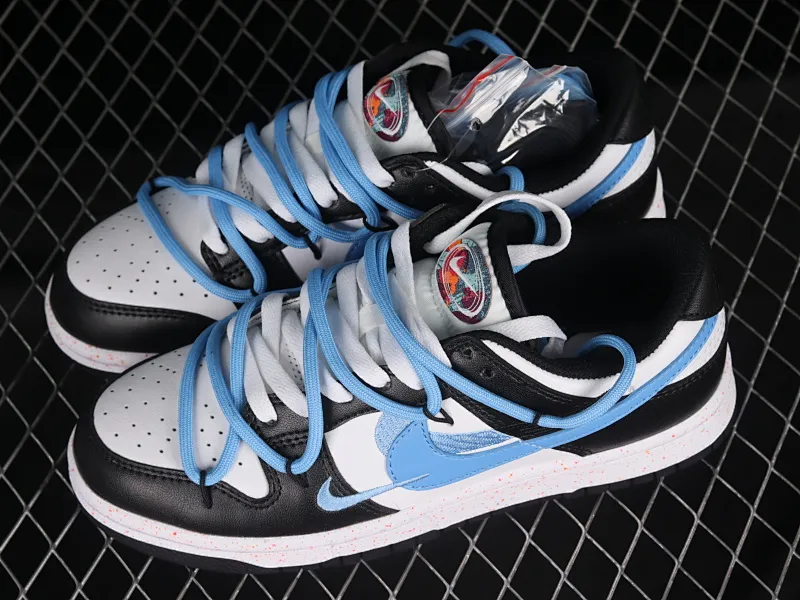 All Categories Nk SB Dunk Series Nk SB Dunk Low Low-top Sneakers Nk Dunk Low "Multi Color" Vibrant Three Hooks Sea Salt Blue Customized Deconstructed Strap Casual Sneakers FD4623-131